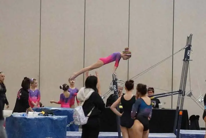 gymnast on bars