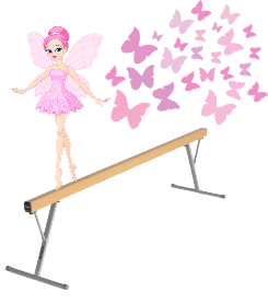 fairy on a balance beam with butterflies